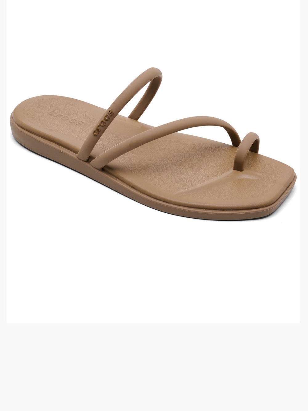 CROCS Women's Triple-Strap Toe-Loop Sandal in Taupe. Size 6. NWT